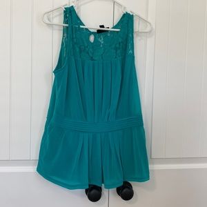 Petite large turquoise peplum top